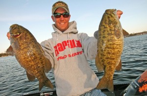 big smallmouth bass from deep clear water